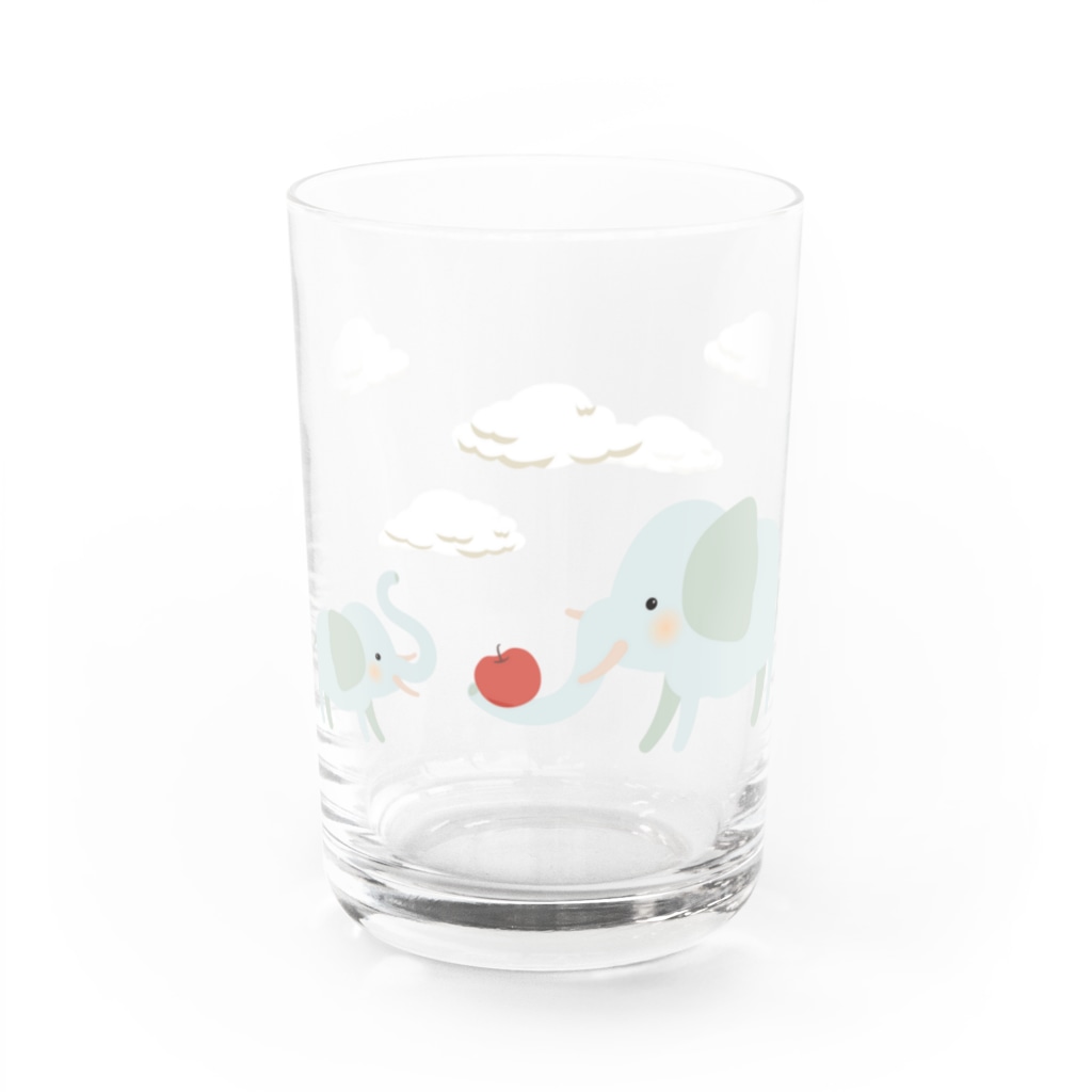 あかえほ & ちびそざいのぞうの親子のグラス【あかえほ公式】 Water Glass :front