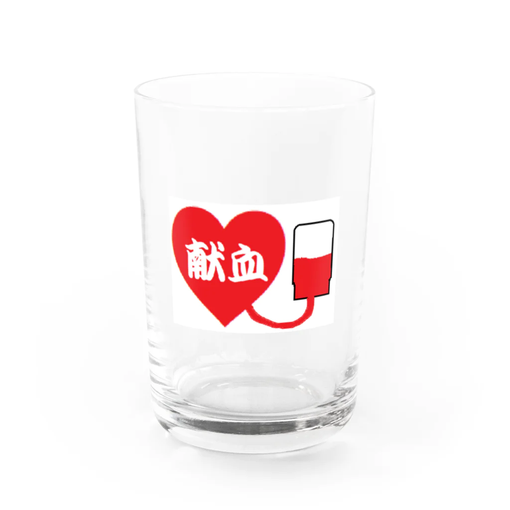 アメリカンベース の献血　血液　医療　病院 Water Glass :front