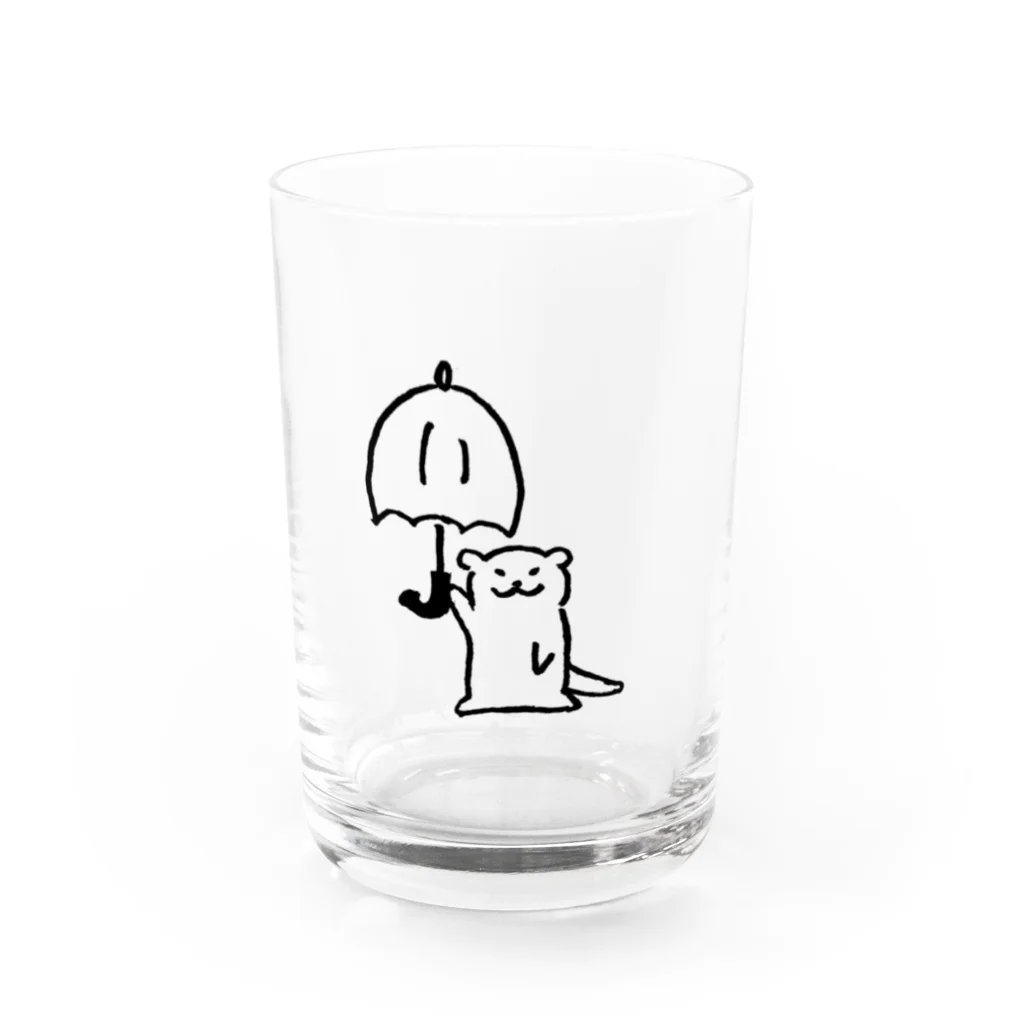 勝海裕@JUNK！の傘をさすカワウソ Water Glass :front