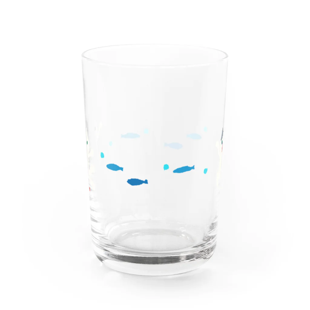 おばけ商店のおばけグラス＜猫又とサカナ・ちぎり絵＞ Water Glass :front