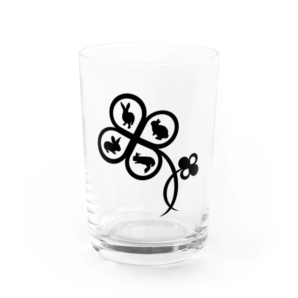 うさぎのきた道&の白黒草兎a Water Glass :front