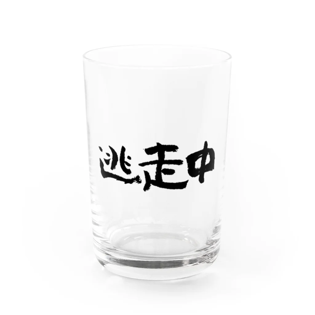 風天工房の逃走中（黒） Water Glass :front