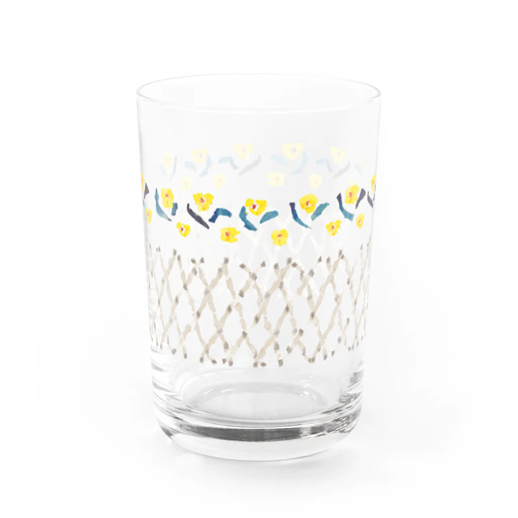 のばら（NOBARA）の黄色のお花コップ Water Glass :front