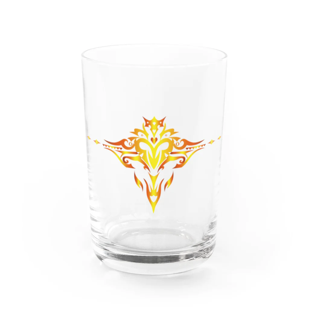 KARASU_HAGANE SHOPの紋章風ハート Water Glass :front