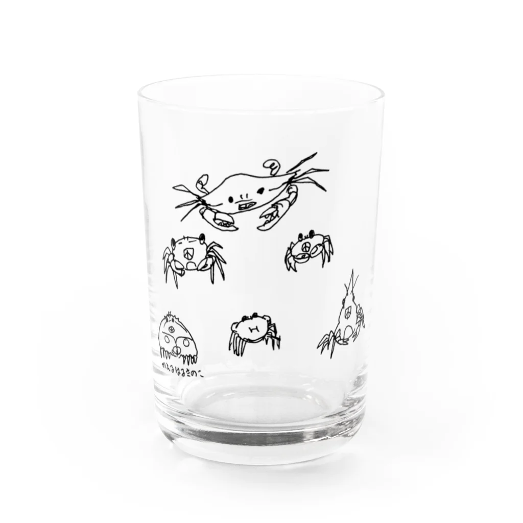 かえるはるきのこ（RURUKO)のいろんなカニ Water Glass :front