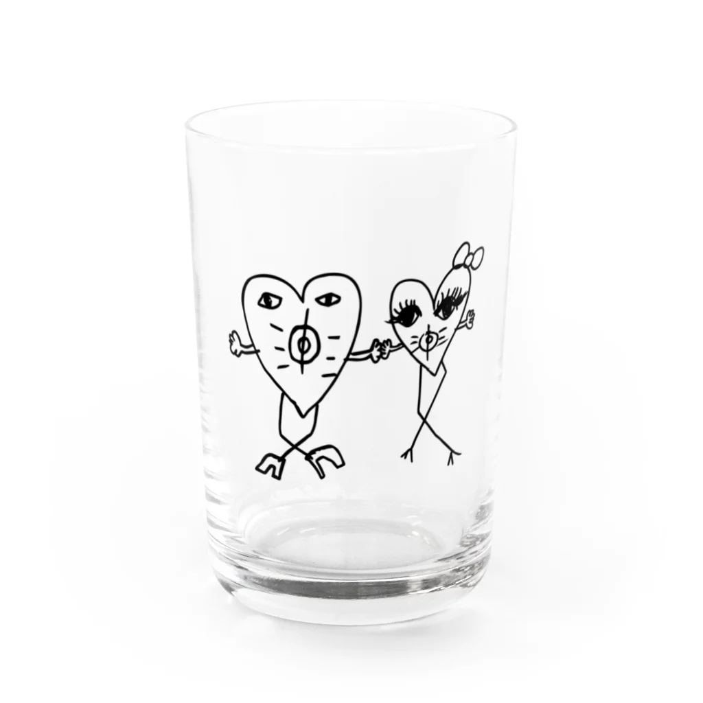 TANKTOPのTANKTOP オフィシャルキャラクターマンペちゃん&マンカスくん Water Glass :front