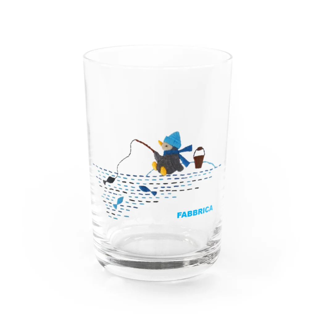 FABBRICA　のペンギンの刺繍　(おさかな釣り) Water Glass :front