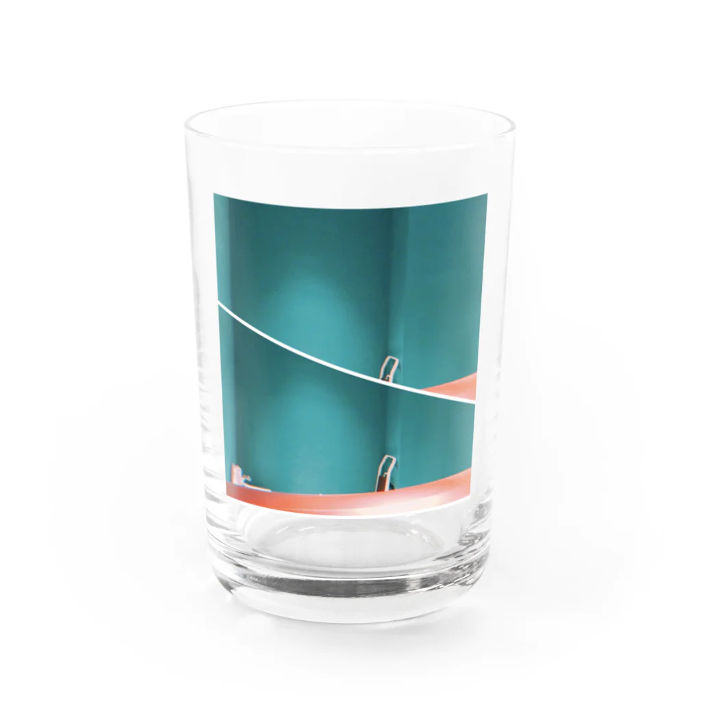 yutoyouのBlue with Red  Water Glass :front