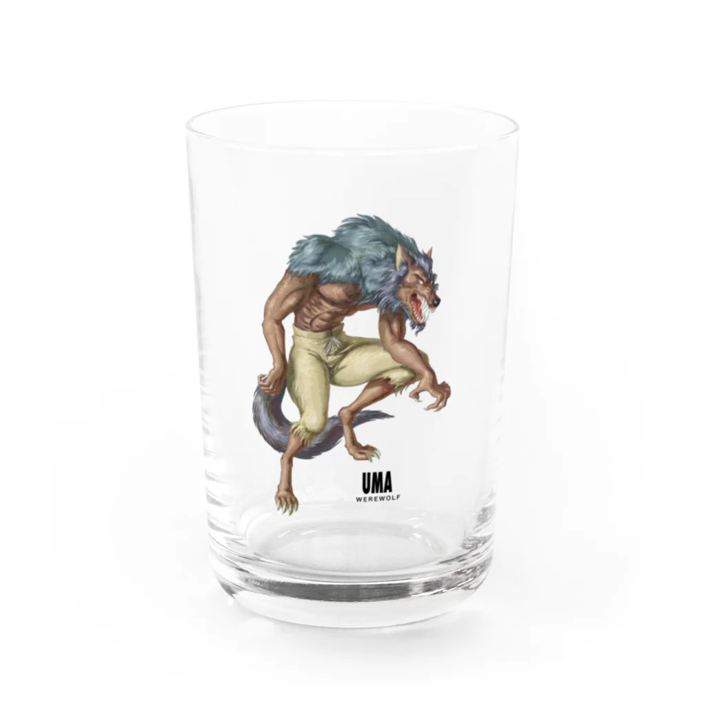 SKULLのUMA未確認動物、狼男 Water Glass :front