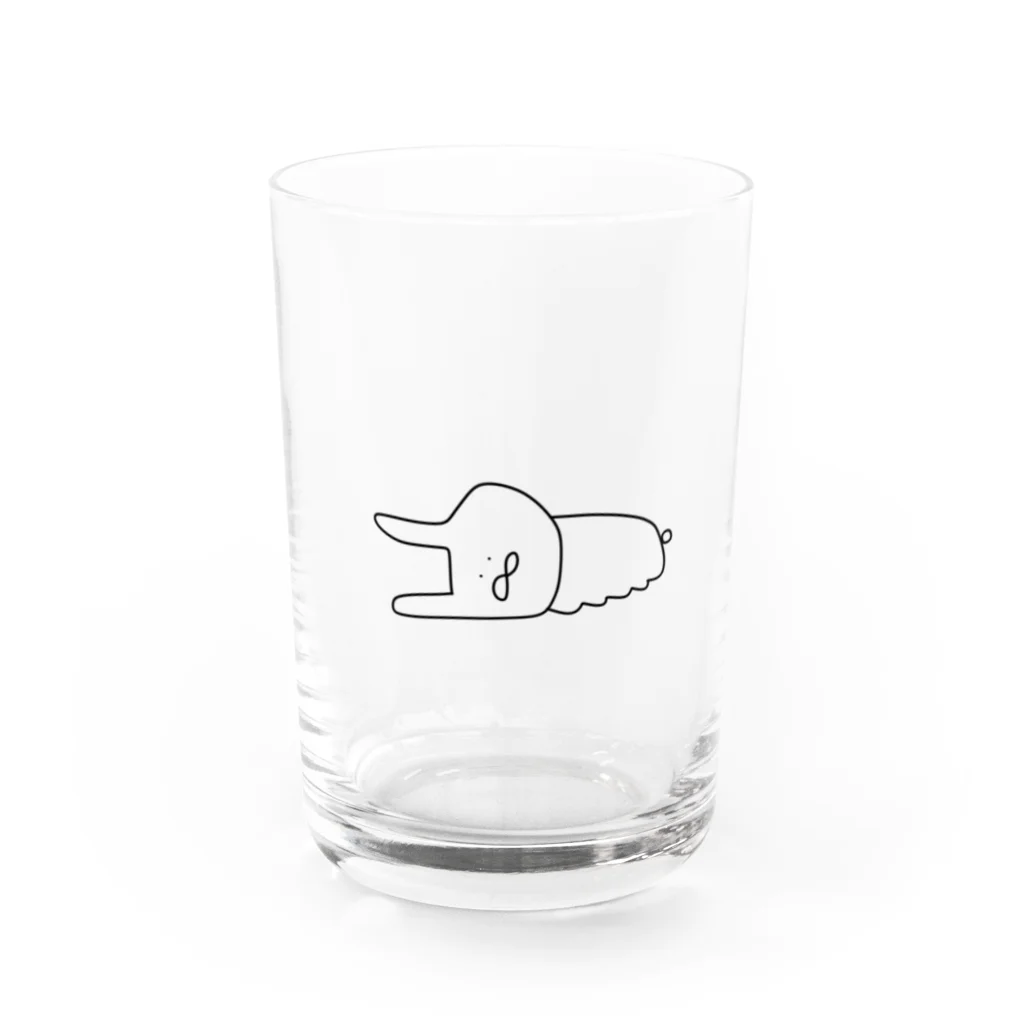 おこじょは白いのましろ-バタン寝 Water Glass :front