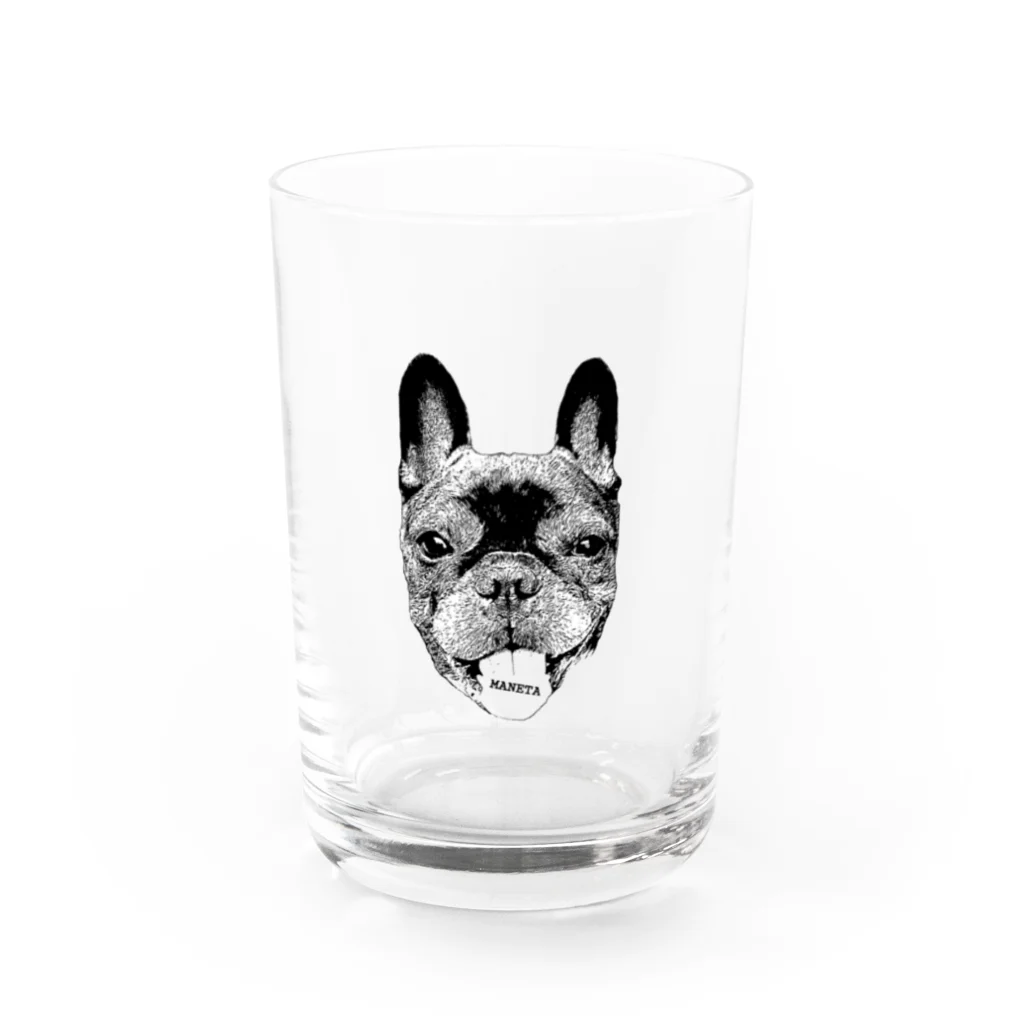 愛犬のドッグフード代を稼ぐTシャツ屋さんの自画像(背面) Water Glass :front