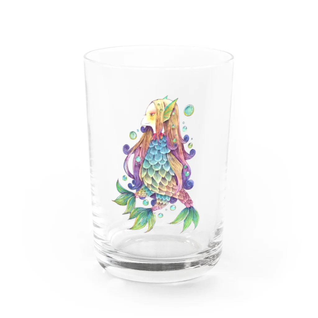 BARABARA　DESIGNのアマビエ様（フルカラー） Water Glass :front