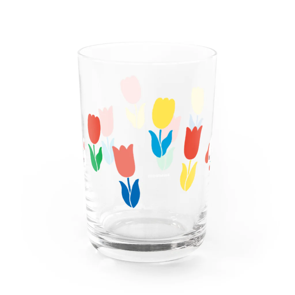 白鳥座-shiratoriza-のとことこチューリップ Water Glass :front