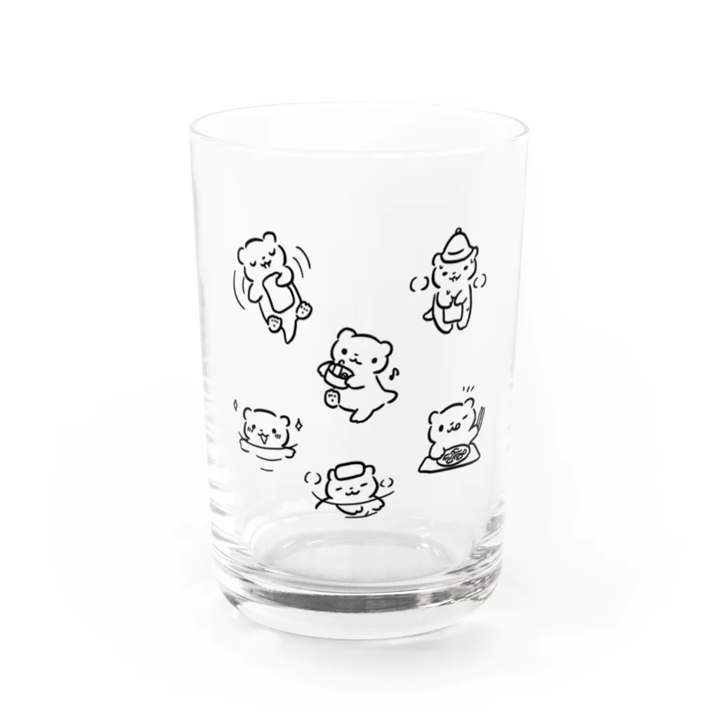 サウナ好きのカワウソのサウナ好きのカワウソがいっぱい Water Glass :front