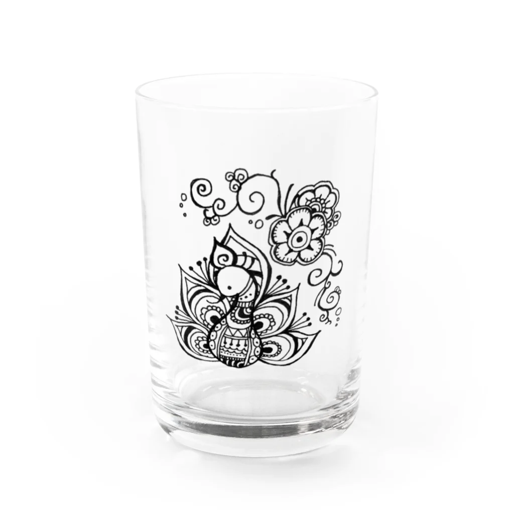 Hal Tommyのメヘンディ 孔雀 Water Glass :front