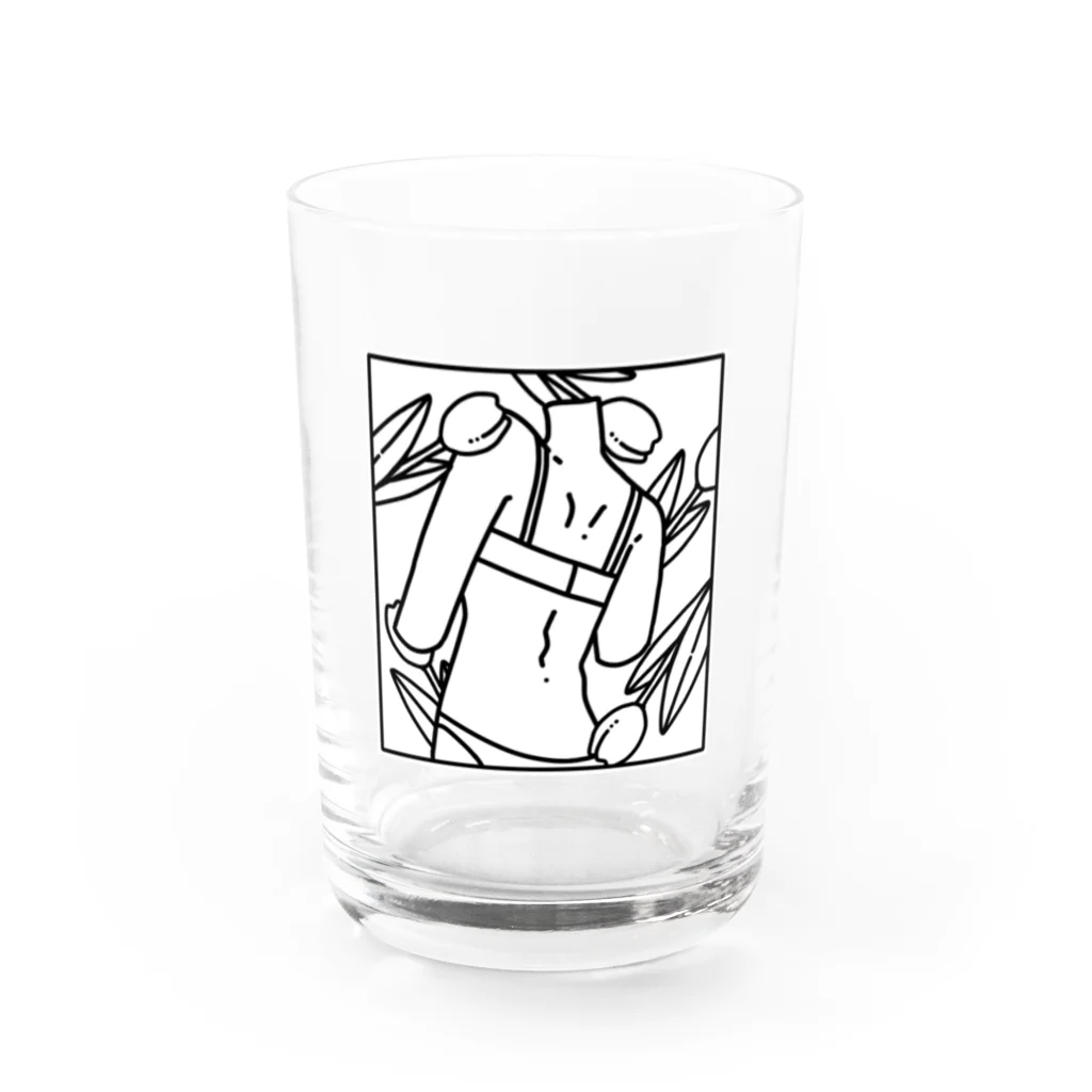 まどろみの温度のうしろすがた 白 Water Glass :front