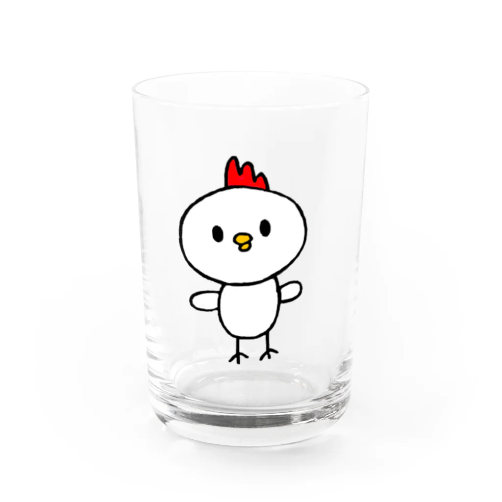 雌鶏商店のかわいいとりの雌鶏 Water Glass :front