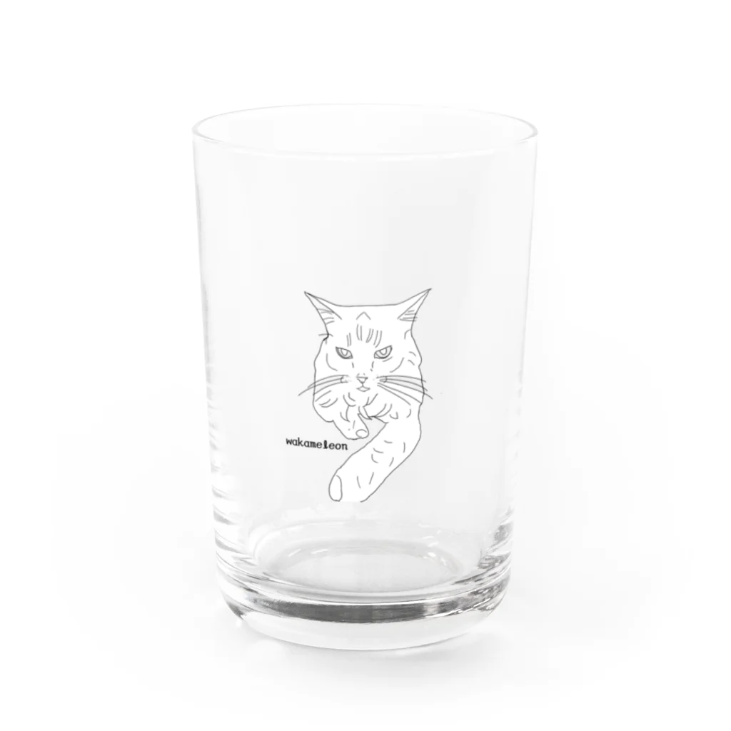 Wakameleonの猫のめっちゃん Water Glass :front