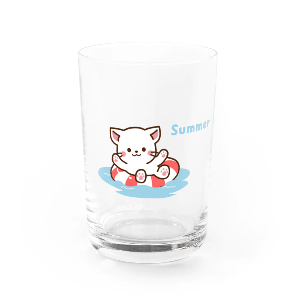 Haruna shopのしろねこ♡夏 summer Water Glass :front