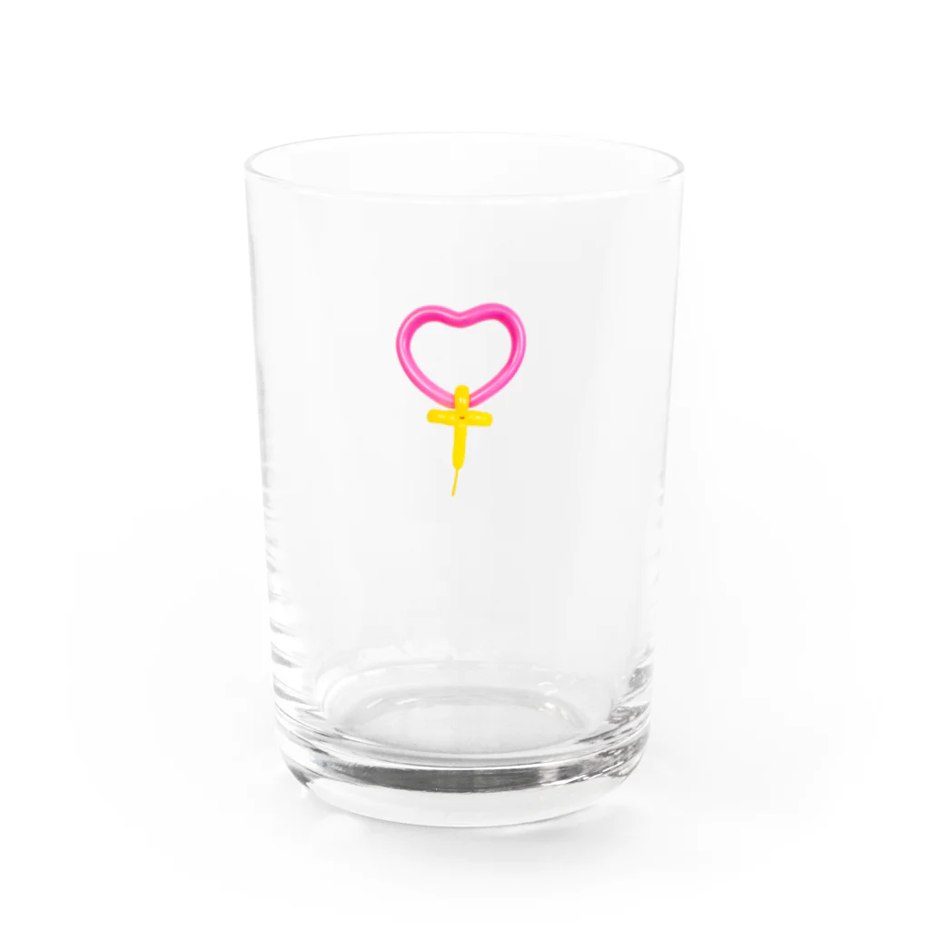 愛着バグのハート風船 Water Glass :front