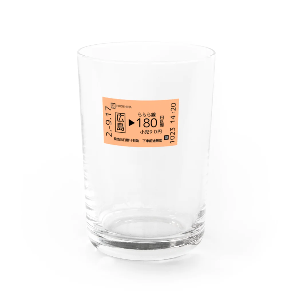 likesloveslikesの謎需要グラス（在来線切符） Water Glass :front