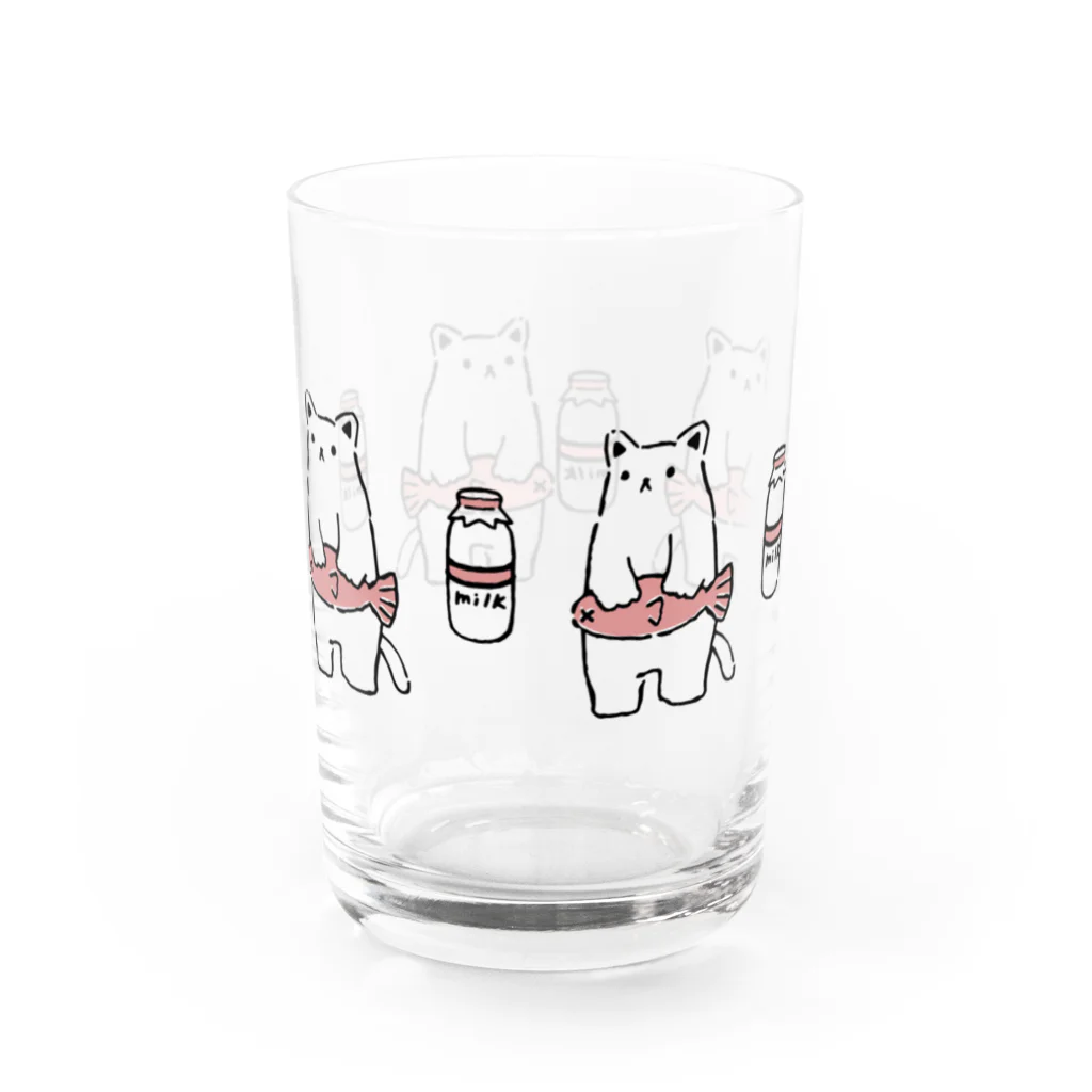 美味しいペンギンのしろねこミルクグラス Water Glass :front