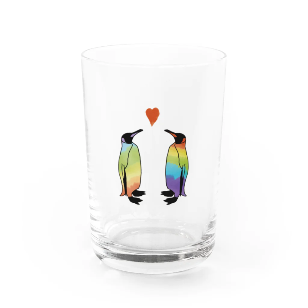 YükaCh!ka(ユカチカ)の虹色ペンギンLOVE グラス前面
