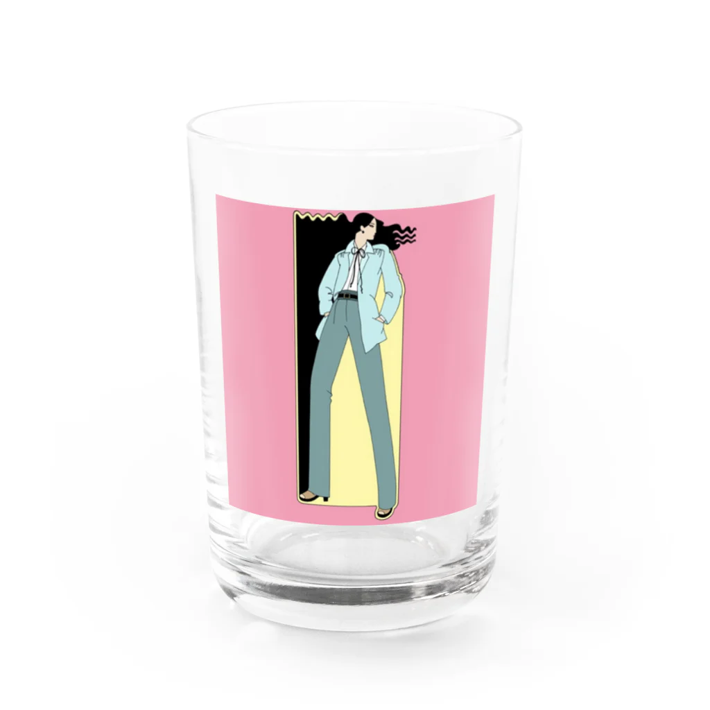 Ksukeのレトロガール Water Glass :front