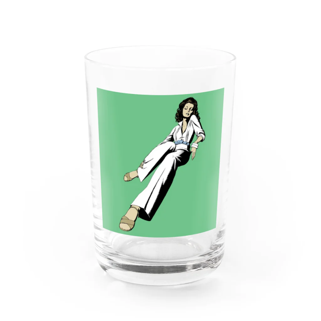 Ksukeのレトロガール Water Glass :front