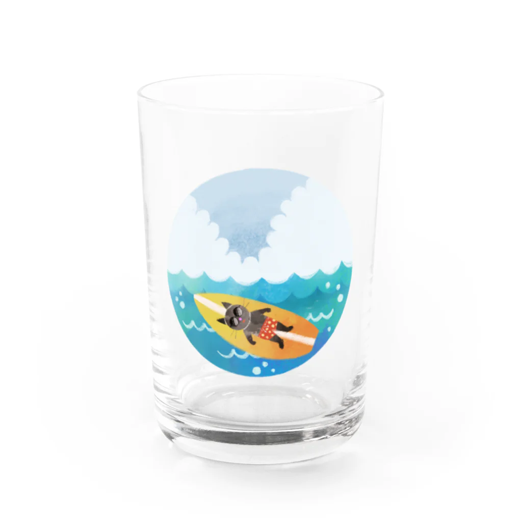 MELT  SHOPの海とねこちゃん Water Glass :front