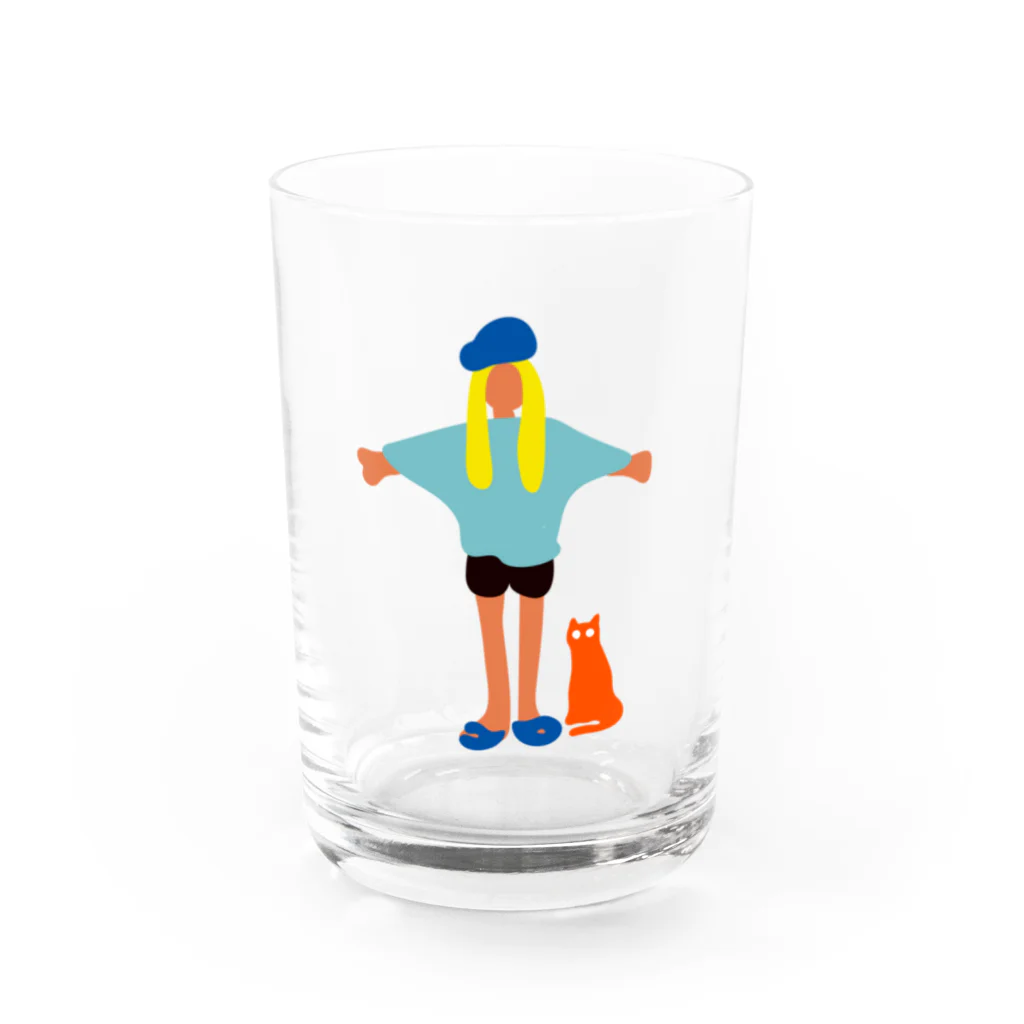 Earthlingの地球人（キャップ女子） Water Glass :front