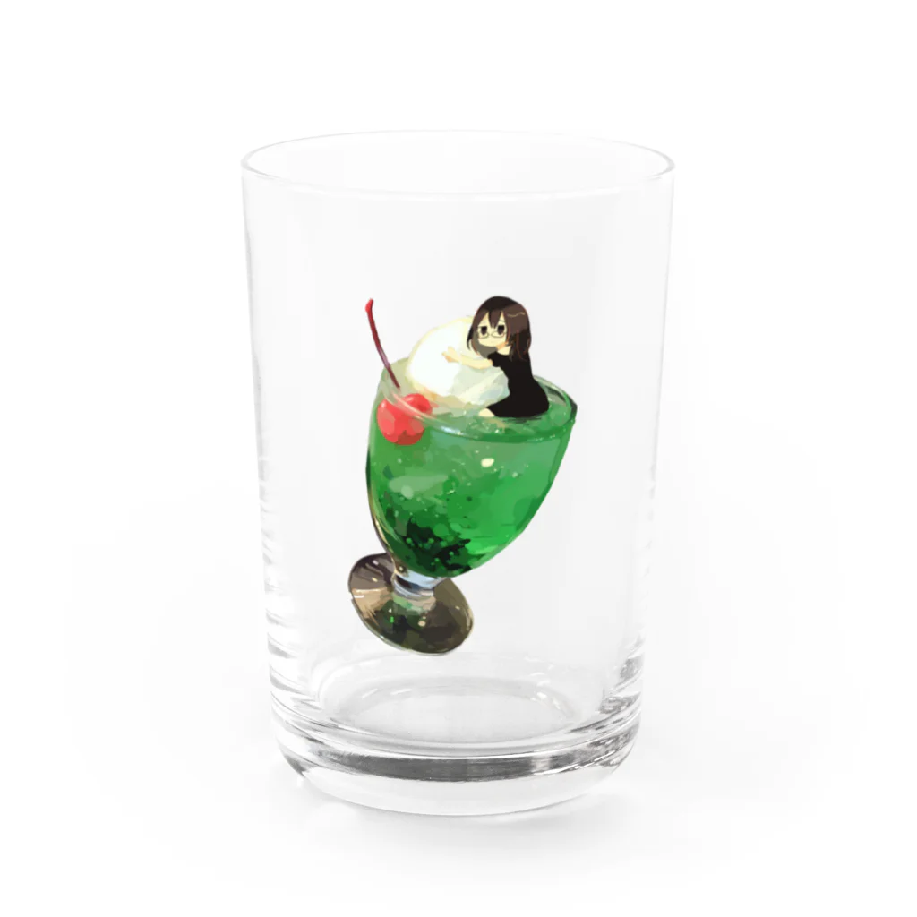 よしはらヨシのクリームソーダちゃん Water Glass :front