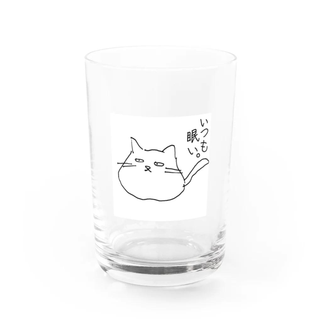 ゆるふわ本舗 こふれちっく。のゆるどろ猫 Water Glass :front