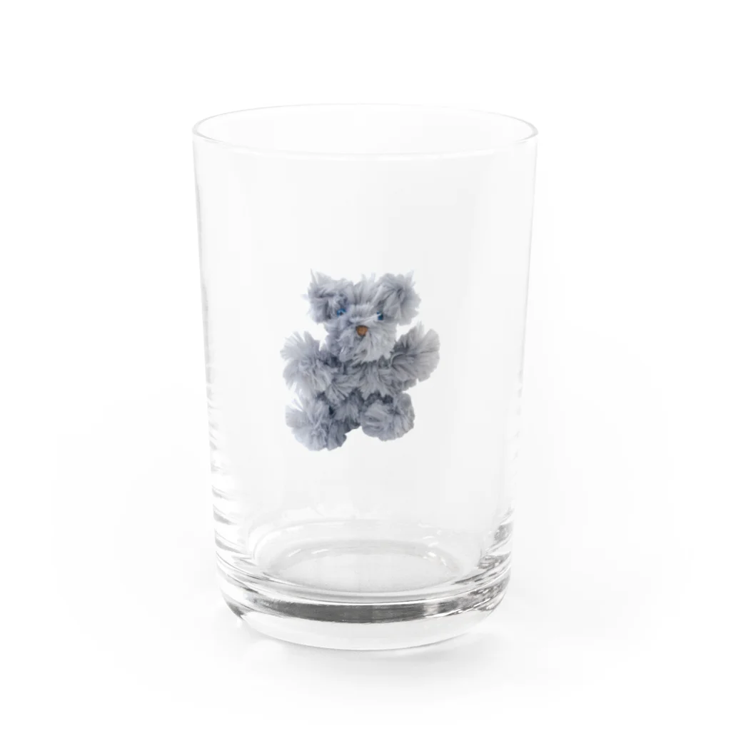 maked bear iidaの手作りクマ　グレー Water Glass :front