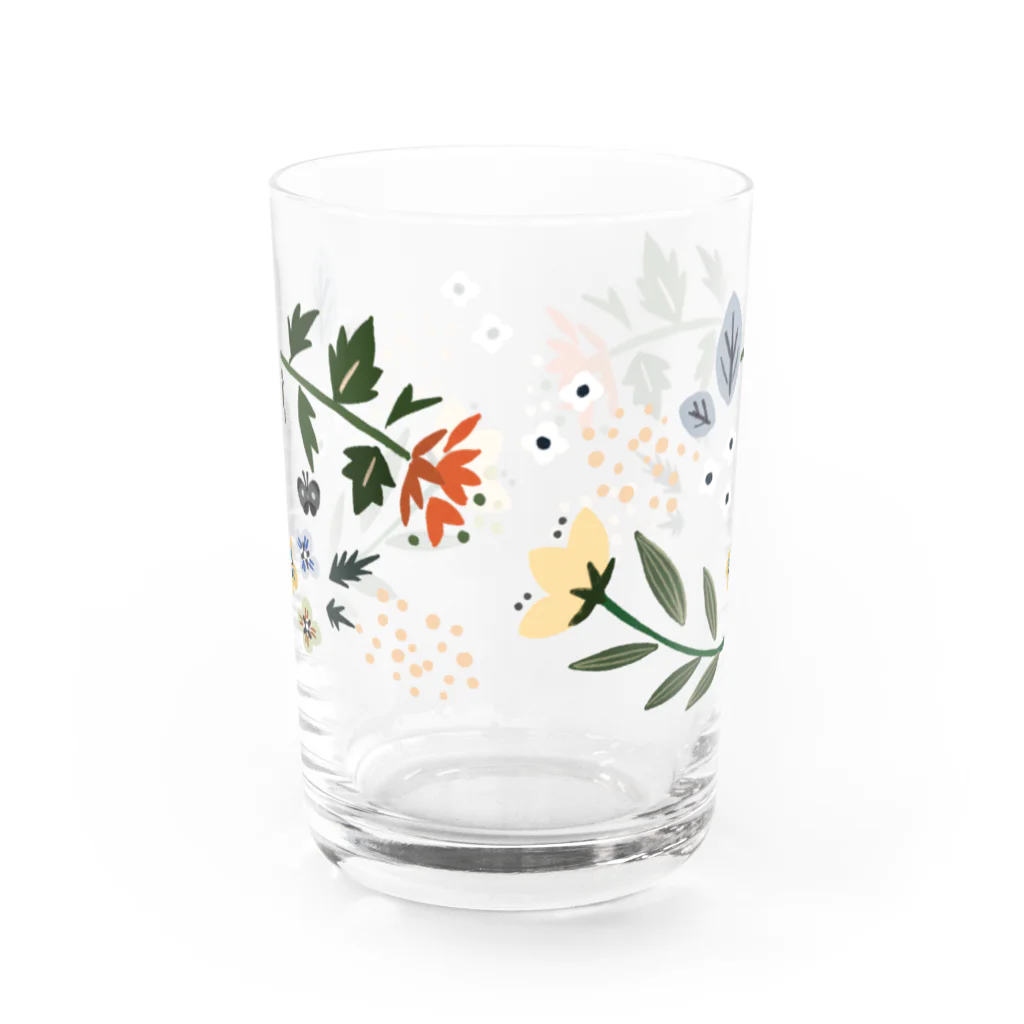 よねこめのbotanical flower Water Glass :front