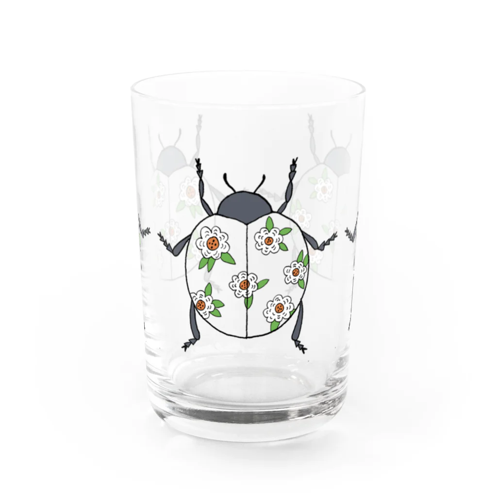 GYOBAYUMIの花柄てんとう虫 グラス Water Glass :front