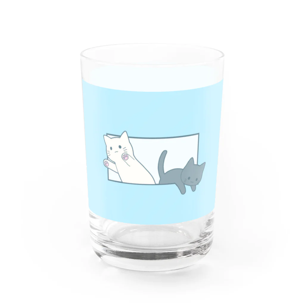 かわいいもののおみせ　いそぎんちゃくのとびだす猫 Water Glass :front