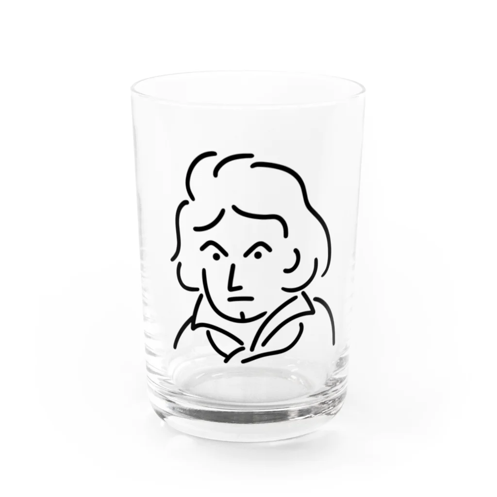 Aliviostaのベートーベン イラスト 3 Water Glass :front