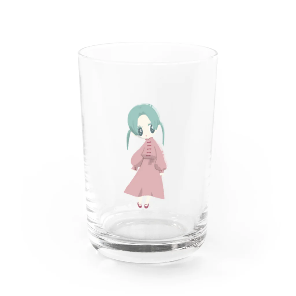 さといも商店の色薄いガール Water Glass :front