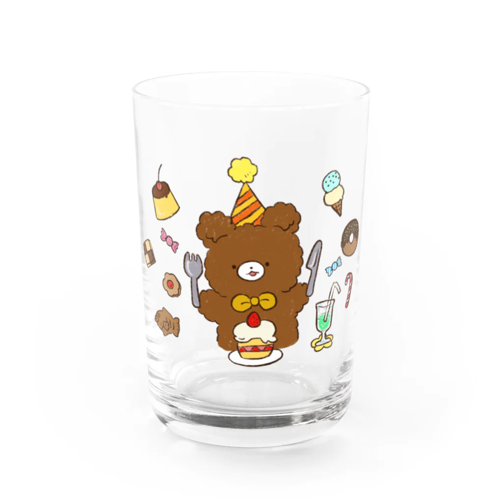 くまの屋さんのほわほわくまさん（スイーツ） Water Glass :front