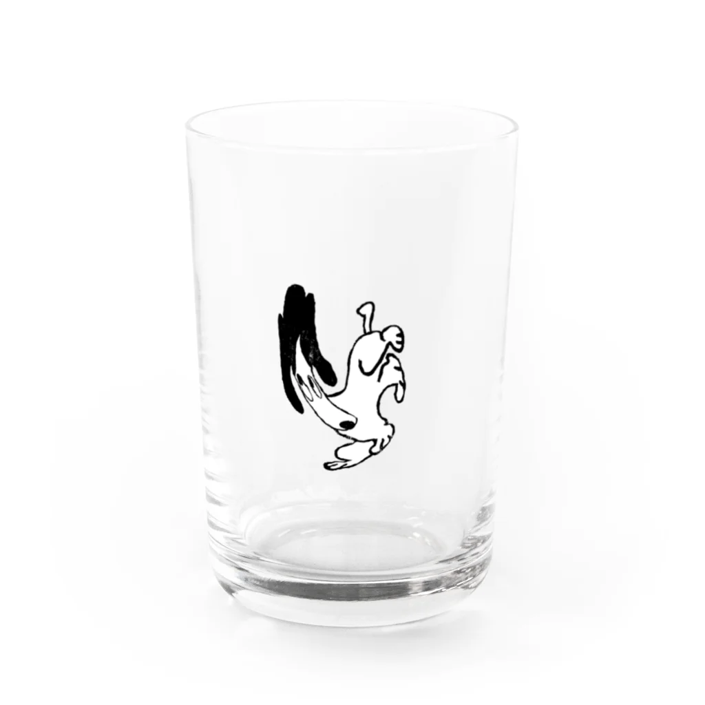 ngm_aikの旋回するいぬ（白背景） Water Glass :front