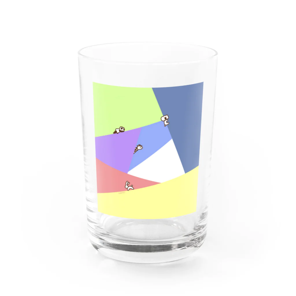 samereniの隠れてないコアラウサギパンダキリン Water Glass :front