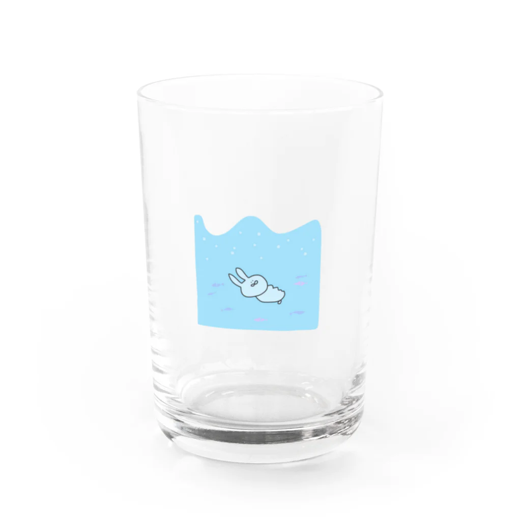 おこじょは白いのましろ-ぷかぷか Water Glass :front