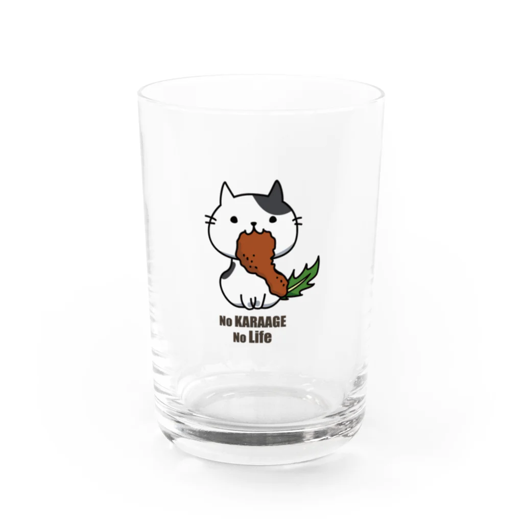 ユニコスタンプ®ストアのみずにゃ から揚げくわえた飼い猫 / MIZU-K-GL-0001S Water Glass :front