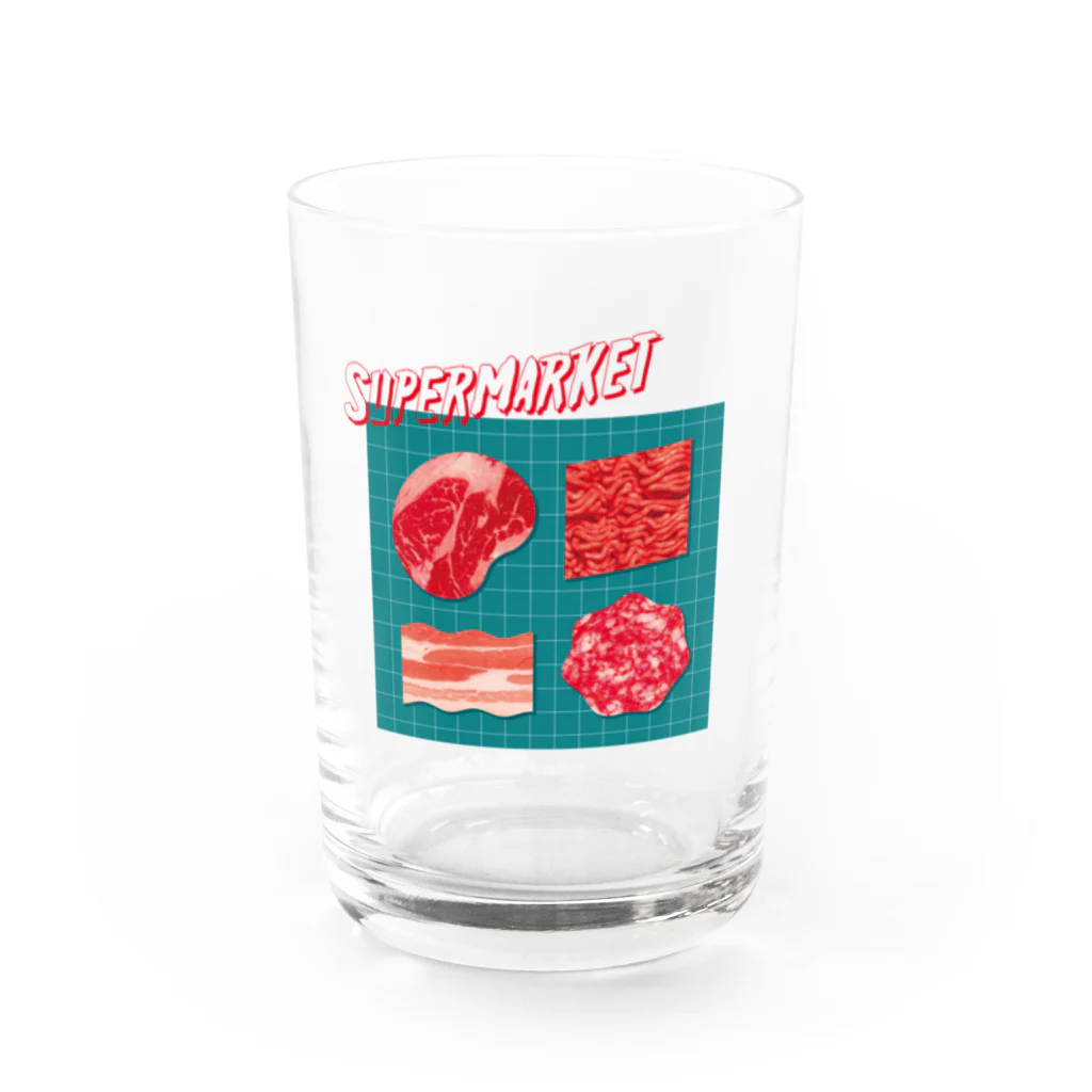 かじたのスーパーマーケット：肉 Water Glass :front