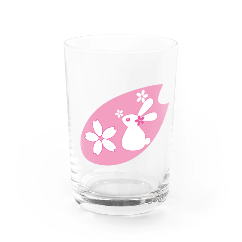 ORANGE-Wの桜とうさぎA Water Glass :front