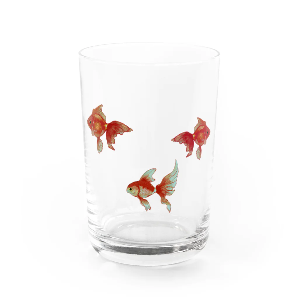 羊歯のゆれる金魚 Water Glass :front