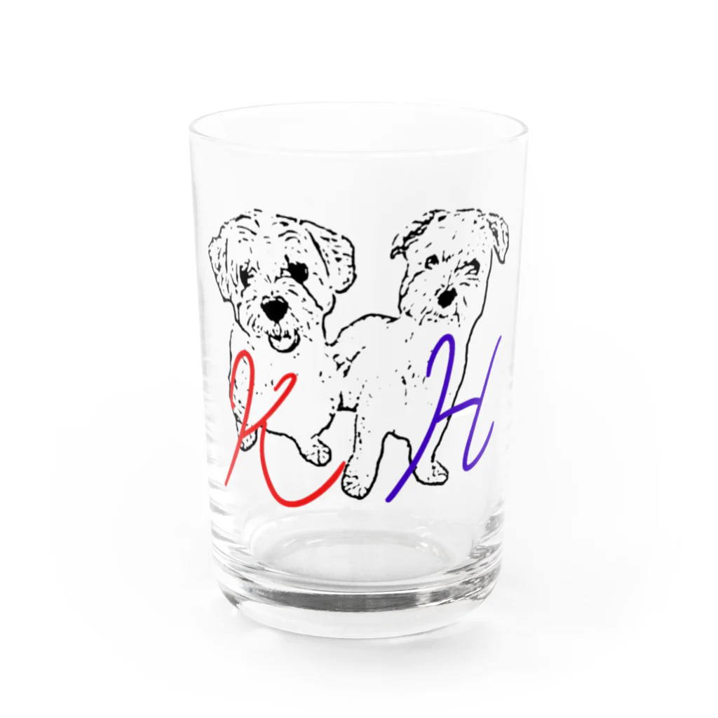 マルチーズ教のwhite dogs Water Glass :front