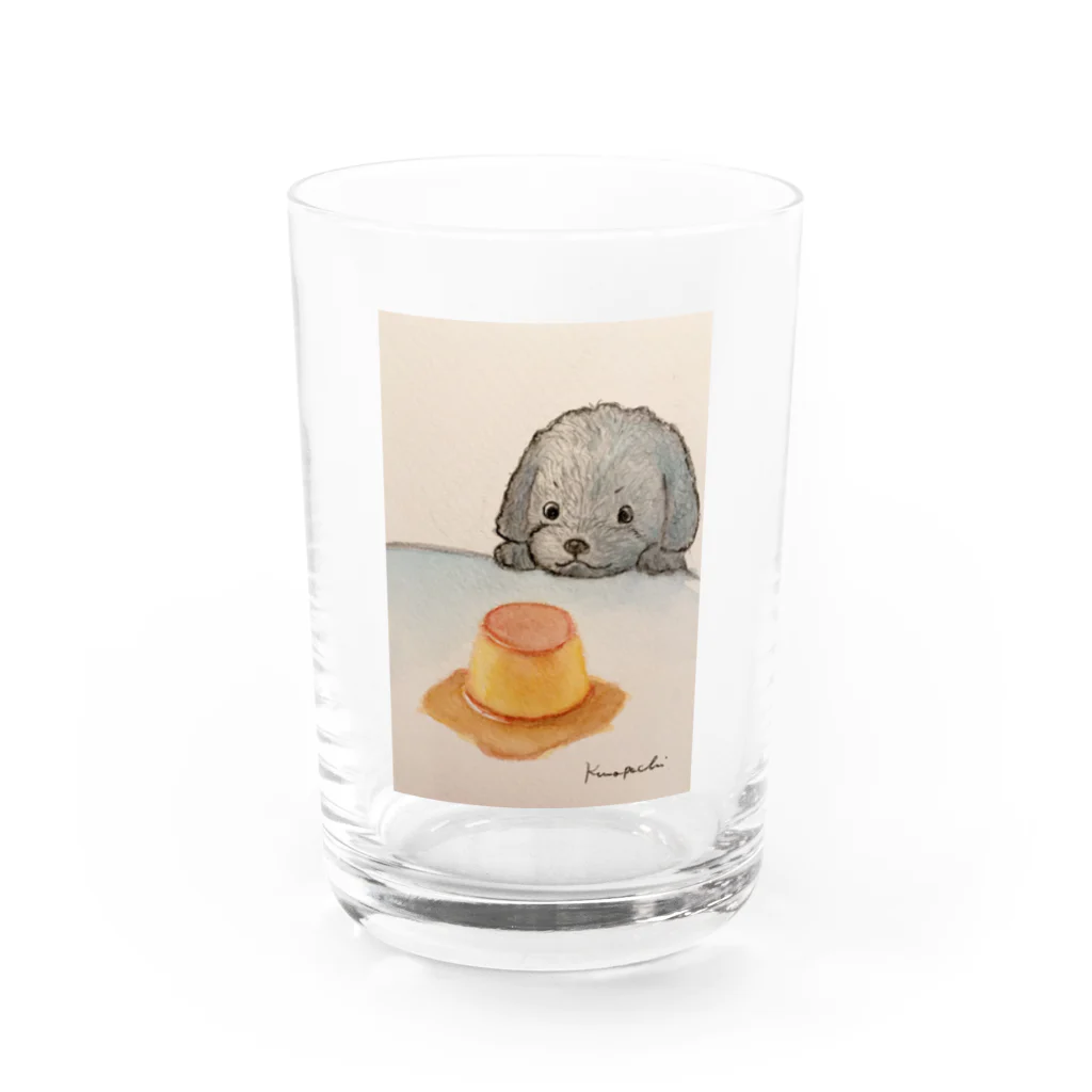 くろぽち屋のペッパーとプリン Water Glass :front