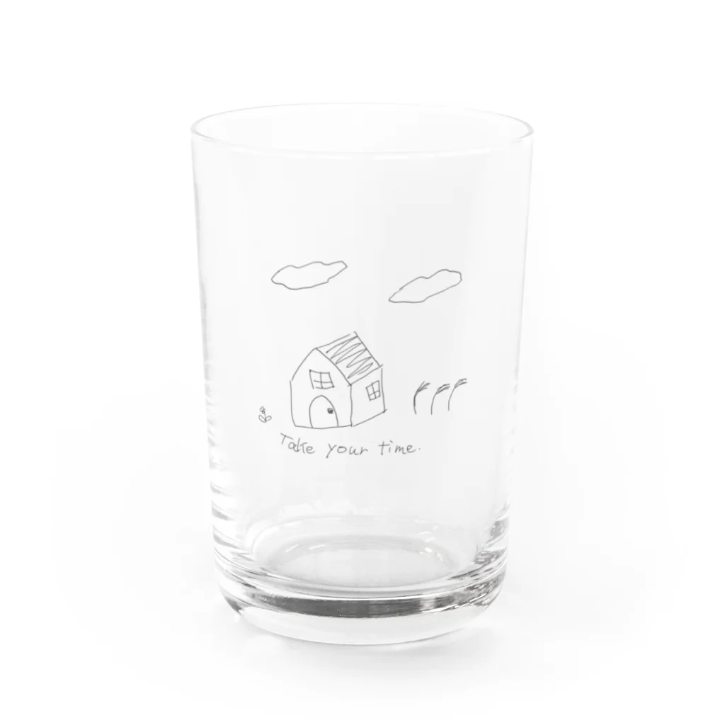 風野ひつじのTake your time. Water Glass :front